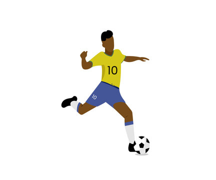 Soccer player kicking ball silhouette football