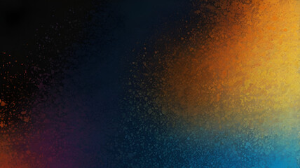  Glowing gradient shapes in orange, blue, white, and yellow on a black grainy background with noise texture, ideal for abstract web banners, posters, and headers. Ai
