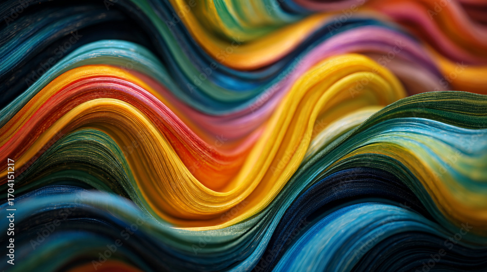 Aufkleber colorful abstract waves flowing smoothly across the image in a vibrant pattern