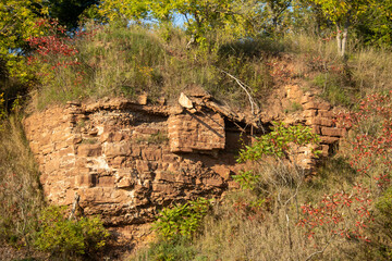 old stone cliff in a quarry