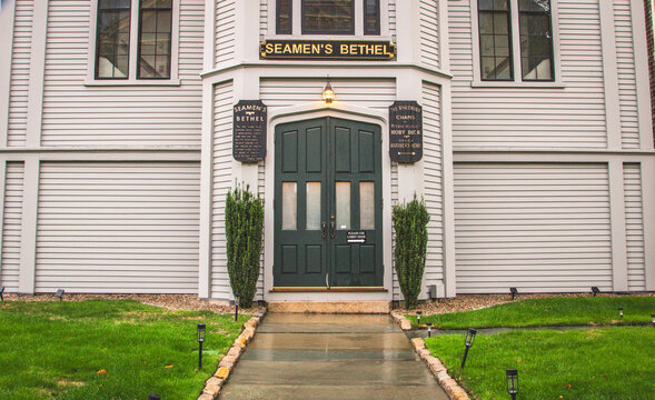 New Bedford Port Society Seamen&rsquo;s Bethel and Mariner&rsquo;s Home in Historic Whaling City  1800s New England Architecture 