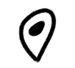 hand drawn grunge doodle location pin icon sketch map marker symbol isolated on transparent background png illustration