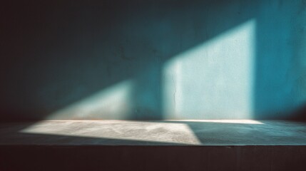 As the late afternoon sun casts its warm glow, light and shadow dance across a textured wall within a serene, minimalistic space