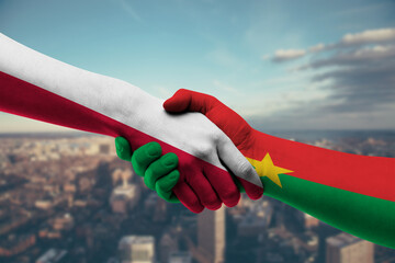 Shaking hands Poland and_Burkina Faso