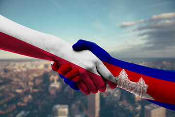 Shaking hands Poland and_Cambodia new