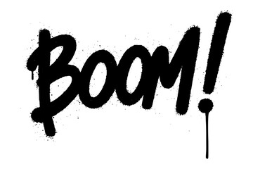 Sprayed boom graffiti perfect for conveying excitement, impact, or a sudden announcement.