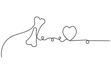 Abstract dog bone one line sketch vector