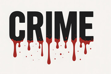 Crime text dripping with red blood illustration graphic design concept horror murder investigation criminal scene typography message violent crime awareness thriller mystery law enforcement artistic b