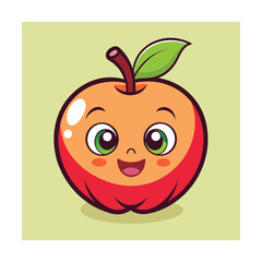Baby Apple Cartoon Vector Image Illustration