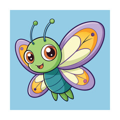 Baby Butterfly Cartoon Vector Image Illustration