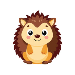 Baby Hedgehog Cartoon Isolated on White Background Illustration