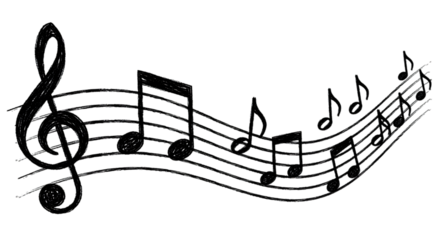 music notes on white background