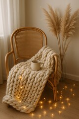 Fototapeta premium Winter Boho Hygge Corner