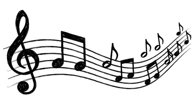music notes on white background