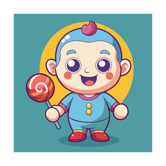 Baby Lollipop Cartoon Vector Image Illustration