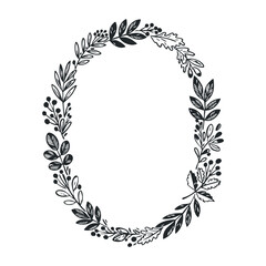 Artistic floral frame design botanical illustration digital art creative studio aesthetic nature-inspired. Vector illustration