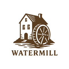 Charming Watermill Illustration A Timeless Symbol of Rural Heritage © Supar