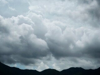 clouds over the mountains