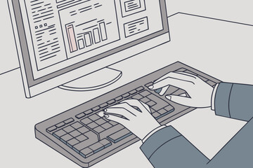 business people working, with office supplies around	