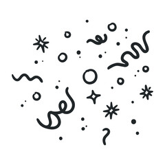 Creative doodle patterns abstract art digital illustration minimalistic style top-down view artistic concept. Vector illustration