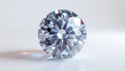 A gemstone-inspired World Cup ball with facets like a diamond, placed on plain white background, photorealistic