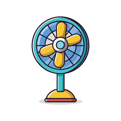 Cartoon Standing Fan Isolated on White Background