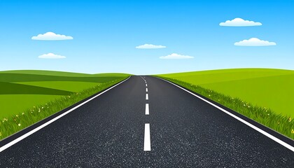 Fototapeta premium Highway through green fields