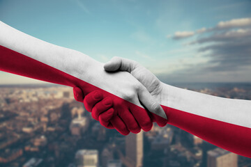 Shaking hands Poland and_Poland