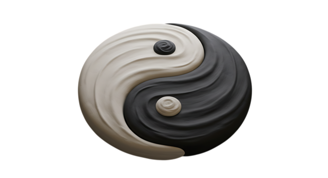 Yin yang symbol textured stone effect harmony balance philosophy