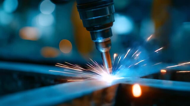 Collaborative robots (cobots) working alongside human workers in steel fabrication facility demonstrating safe human robot interaction and precision manufacturing for construction