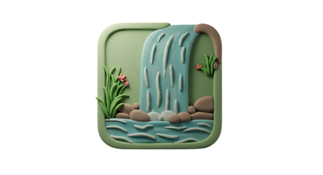 Serene waterfall miniature scene nature art detailed miniature art