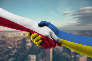Shaking hands Poland and_Ukraine