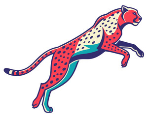 Cheetah running fast silhouette vector