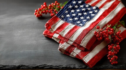 American Flags Set On Blackboard Background Honoring Veterans Day Tribute And Celebration