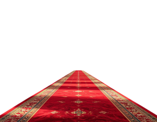  Beautiful Palace Hallway with Arched Ceilings and Red Carpet, Angled Side View, isolated on transparent background png