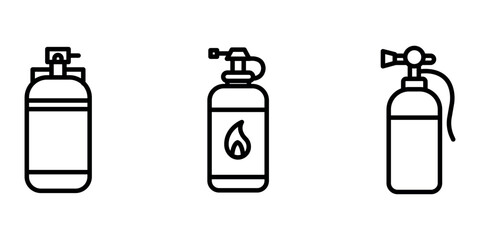 gas-cylinder  outline or line icon design bundle.