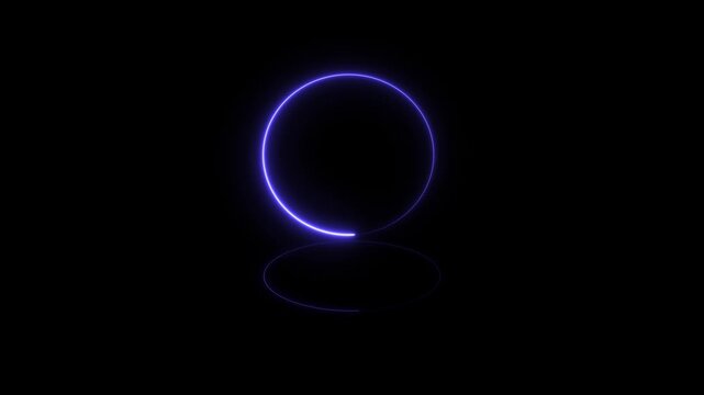 Glowing neon circle animation on black background. Seamless loop circle loading icon 4k video Modern glowing preloader and progress loading circle bar 3d render
