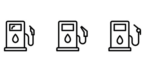 petrol-station outline or line icon design bundle.
