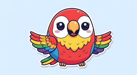 Adorable Flying Parrot Vector Illustration A Colorful Bird Ready to Take Flight
