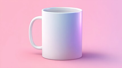 Blank White Coffee Mug on Pink Background for Mockup Designs