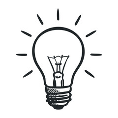 Innovative light bulb design creative studio illustration bright environment view concept of ideas. Vector illustration