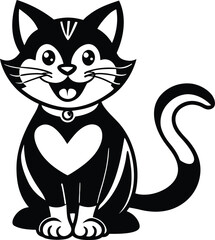 Fototapeta premium Cool Raccoon Vector Black and White