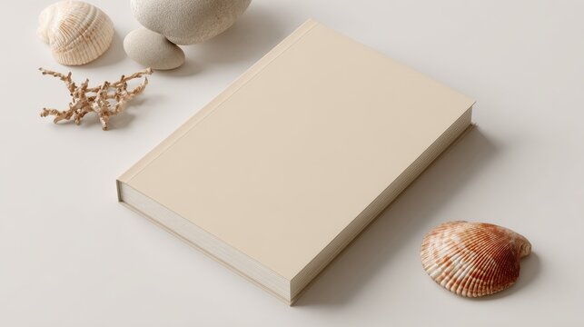 Creamy, neutral aesthetic notebook a small 3 stone by sade white background