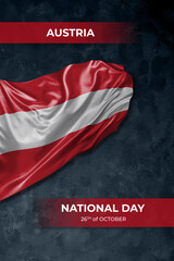 Austria independence day greetings card with flag and text