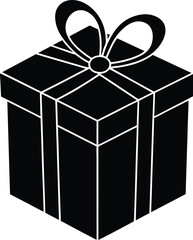 Gift Box Silhouette Vector Art Illustration
