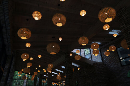 chinese lanterns bright light high ceiling