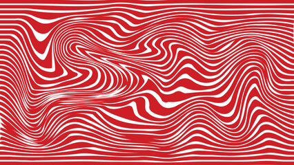 Abstract Red & White Wave Stripe Line Pattern Background