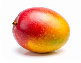 Ripe Mango Vibrant Colors and Texture Isolated on White Background.