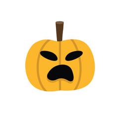 Scary Halloween Pumpkin Face. Scary pumpkin expression. Halloween festive. Scary character.