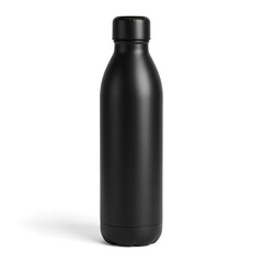 Sleek matte black insulated water bottle with screw top lid